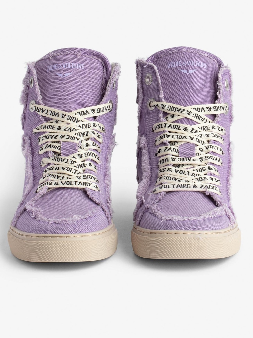 NIB Zadig & Voltaire ZV1747 High Flash Canvas Sneakers in Purple ~ Size 40 US 9W